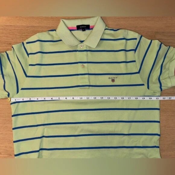 GANT Vintage Men’s Polo Green with Pink Details Size M - Picture 5 of 7